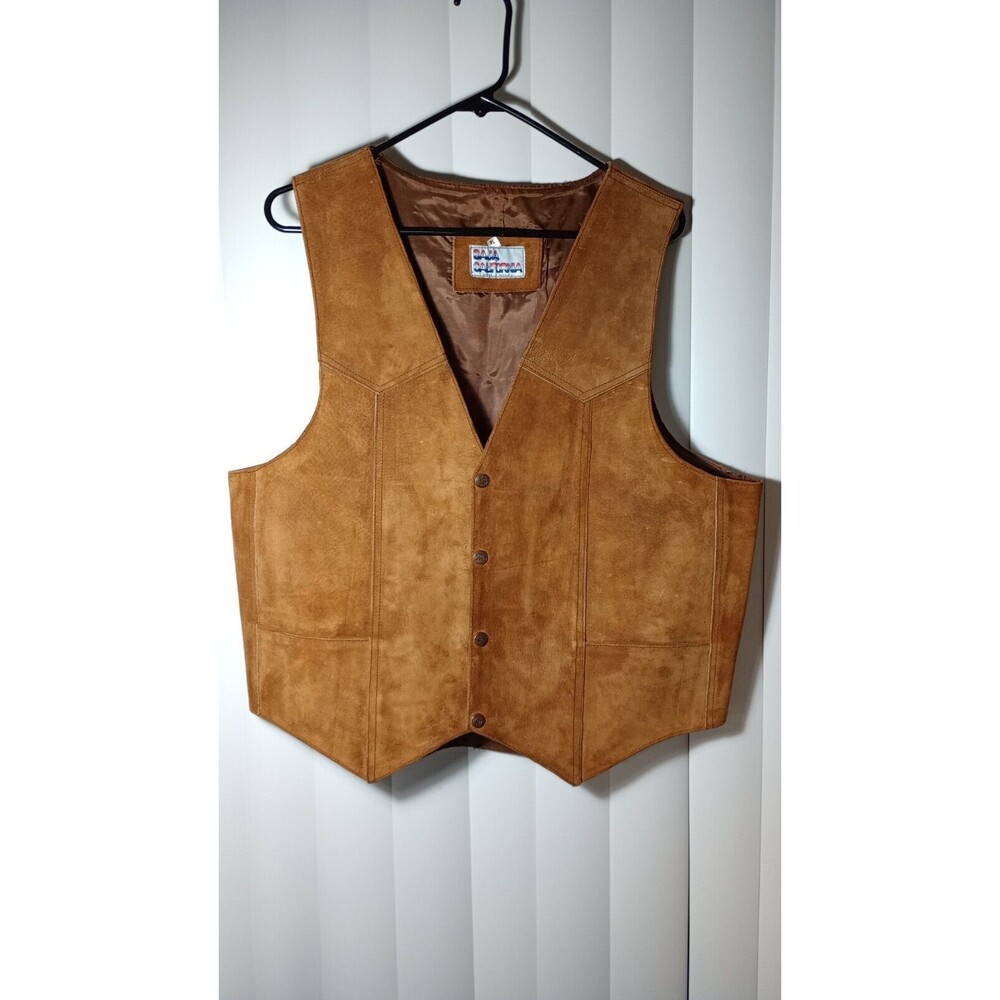 Unisex Brown Leather Baja California Size XL Vest